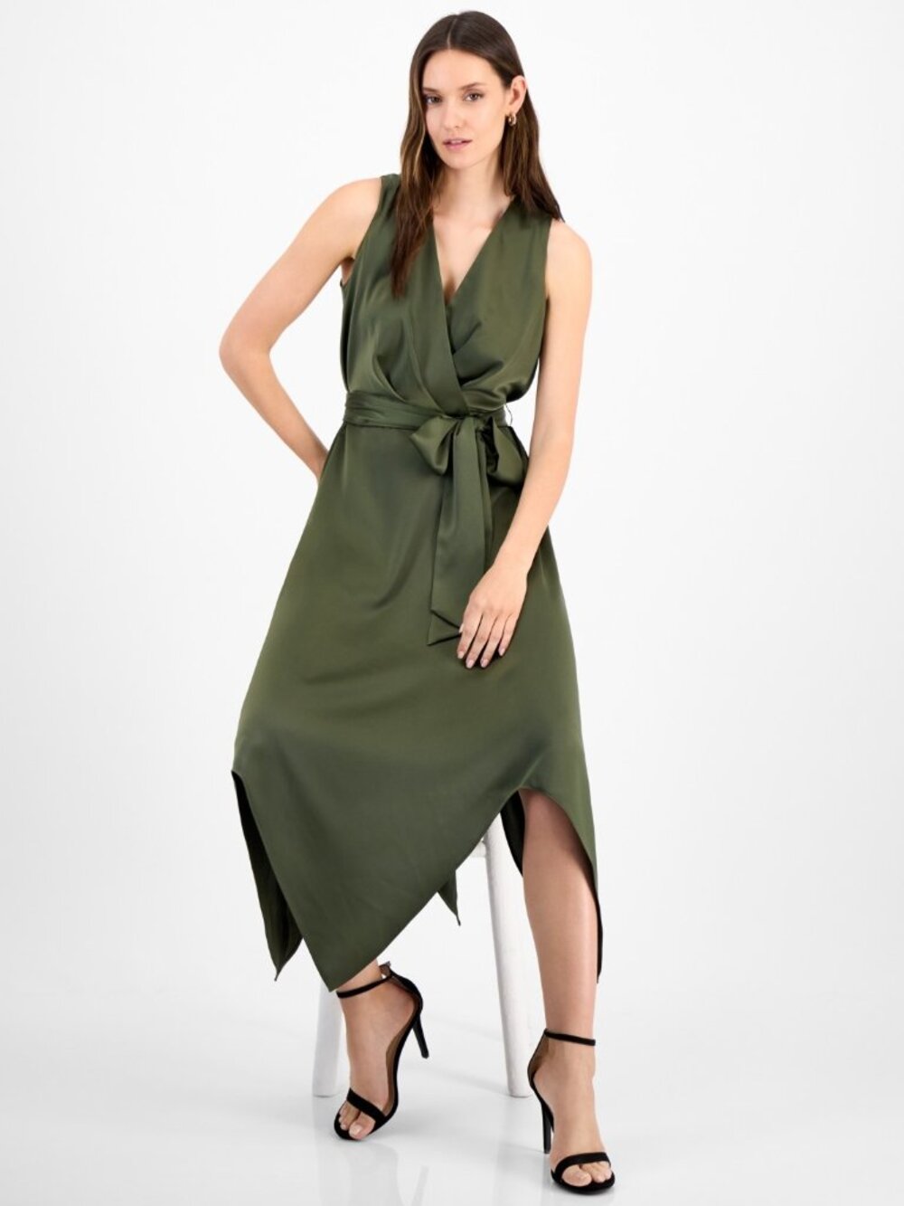Anne Klein Montreal Satin MIDI Dress - Picture 2 of 5